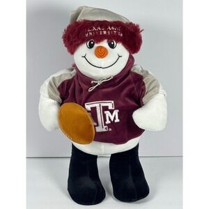 Texas A&M University Aggies Plush Snowman Football Fan Holiday Decor Maroon